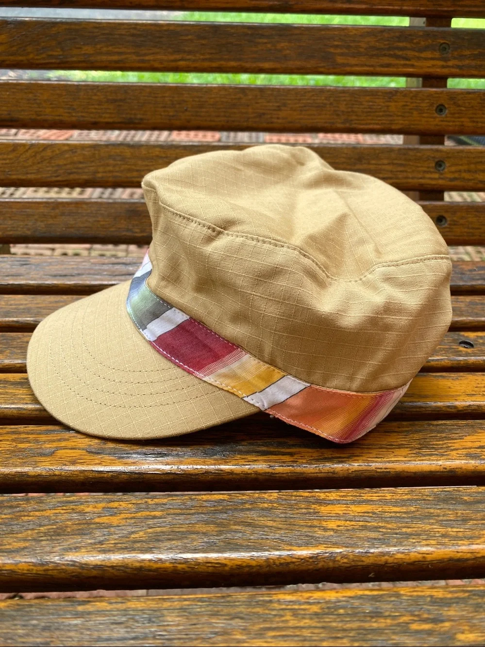 Ribbon & Bow 3 panel tan camp hat